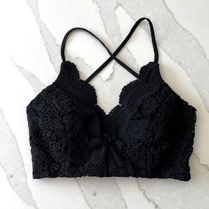 May & July Lace Bralette Crop Top Open Back S